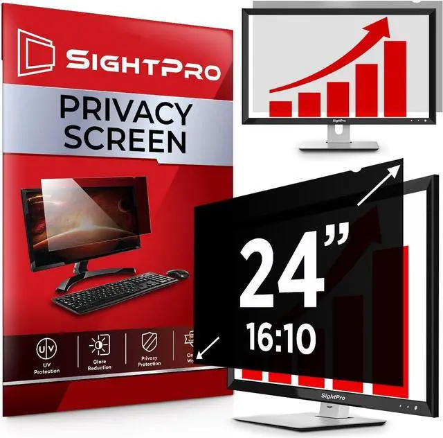 Main image of 24 Inch 16:10 Computer Privacy Screen Filter for Monitor - Privacy Shield and Anti-Glare Protector