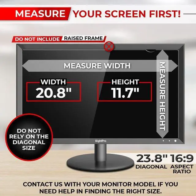 Alt view image 2 of 7 - 23.8 Inch 16:9 Computer Privacy Screen Filter for Monitor - Privacy Shield and Anti-Glare Protector