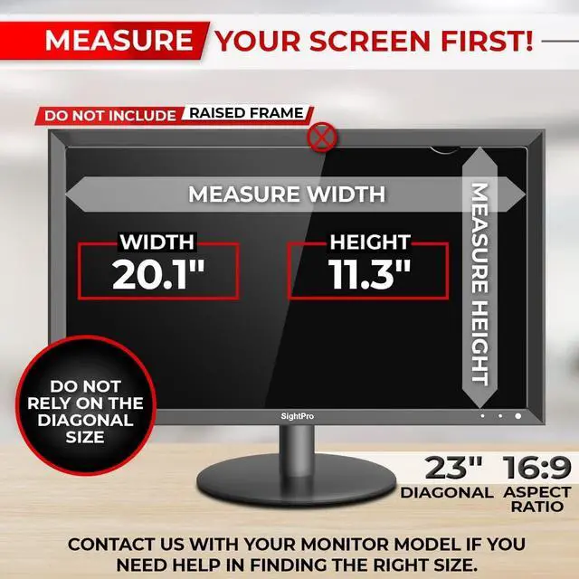 Alt view image 2 of 7 - 23 Inch 16:9 Computer Privacy Screen Filter for Monitor - Privacy Shield and Anti-Glare Protector