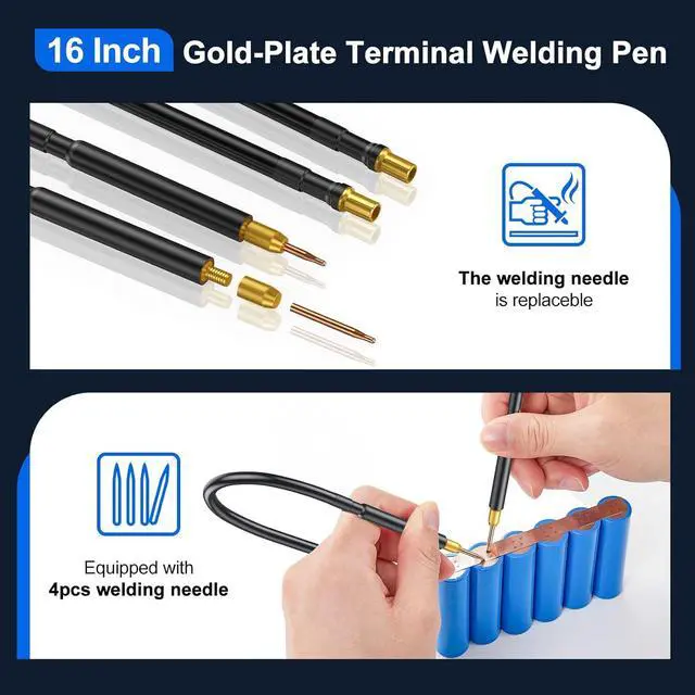 Alt view image 6 of 7 - Spot Welder, Seesii Farad Capacitor Battery Spot Welder 3000F 120 Gears Adjustable Capacitor Energy Storage Portable Spot Welder, Support 0.1-0.3mm Nickel Strip Spot Welding for Battery Pack Making