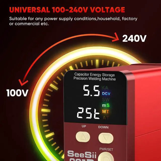 Alt view image 4 of 7 - SeeSii Spot Welder, 12KW Capacitor Energy Storage Pulse Battery Spot Welder with 73B Welding Pen, Support 2 Welding Modes Enhanced 0.1-0.3mm Nickel Strip for DIY & Industrial Spot Welding