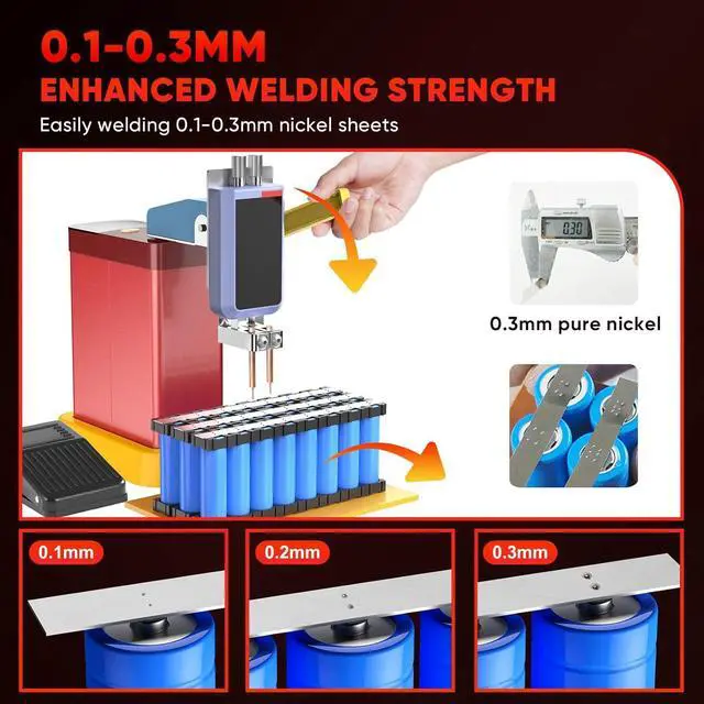 Alt view image 3 of 7 - SeeSii Spot Welder, 12KW Capacitor Energy Storage Pulse Battery Spot Welder with 73B Welding Pen, Support 2 Welding Modes Enhanced 0.1-0.3mm Nickel Strip for DIY & Industrial Spot Welding