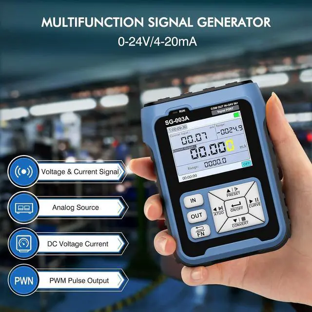 Alt view image 2 of 7 - Seesii Upgraded Signal Generator, 4-20mA 0-24V Adjustable Analog Current Voltage Generator Simulator with Real-time Curve, Historical Record, Multiple Signal Programmable Function Generator
