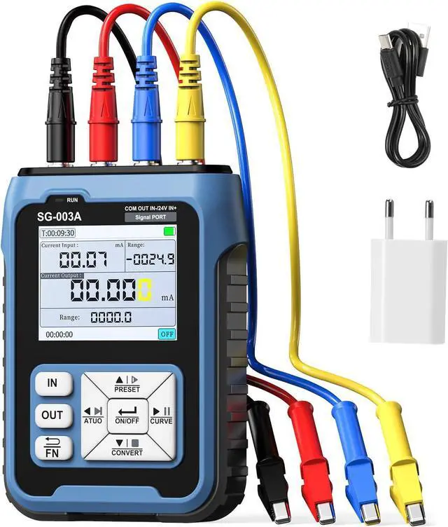 Main image of Seesii Upgraded Signal Generator, 4-20mA 0-24V Adjustable Analog Current Voltage Generator Simulator with Real-time Curve, Historical Record, Multiple Signal Programmable Function Generator