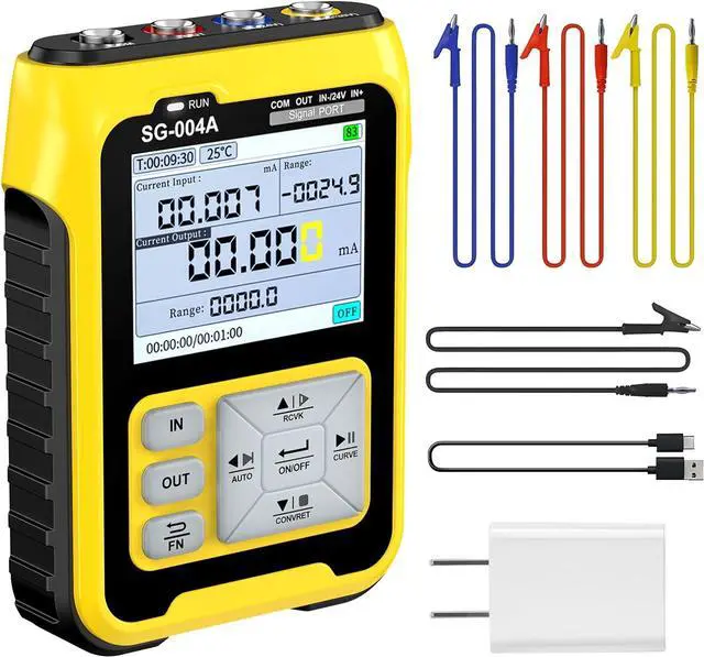 Main image of Signal Generator, 4-20mA 0-24V Adjustable Analog Current Voltage Generator Simulator with Real-time Curve,Historical Record, Resistance Pressure Generator Calibrator