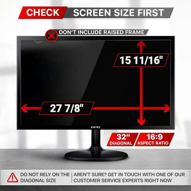 Alt view image 3 of 7 - 32 Inch Computer Privacy Screen Filter for 16:9 Widescreen Computer Monitor and Laptop - Anti-Glare - Anti-Scratch Protector Film - Data Confidentiality Shield