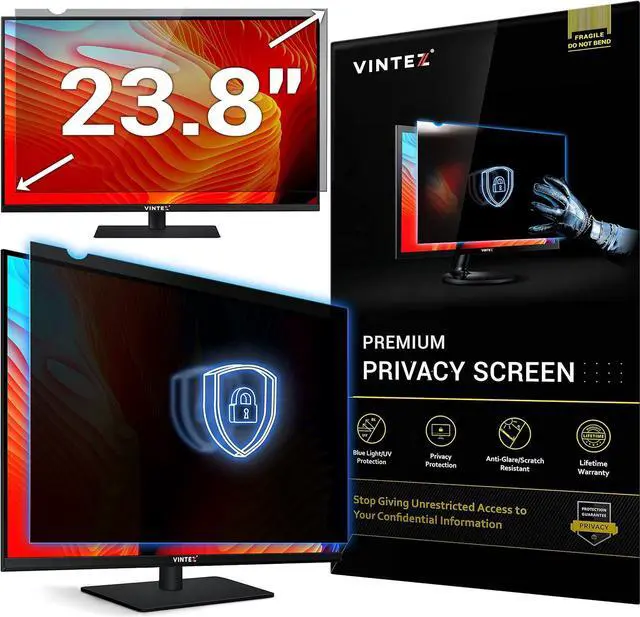 Main image of 23.8 Inch Computer Privacy Screen Filter for 16:9 Widescreen Computer Monitor and Laptop - Anti-Glare - Anti-Scratch Protector Film - Data Confidentiality Shield