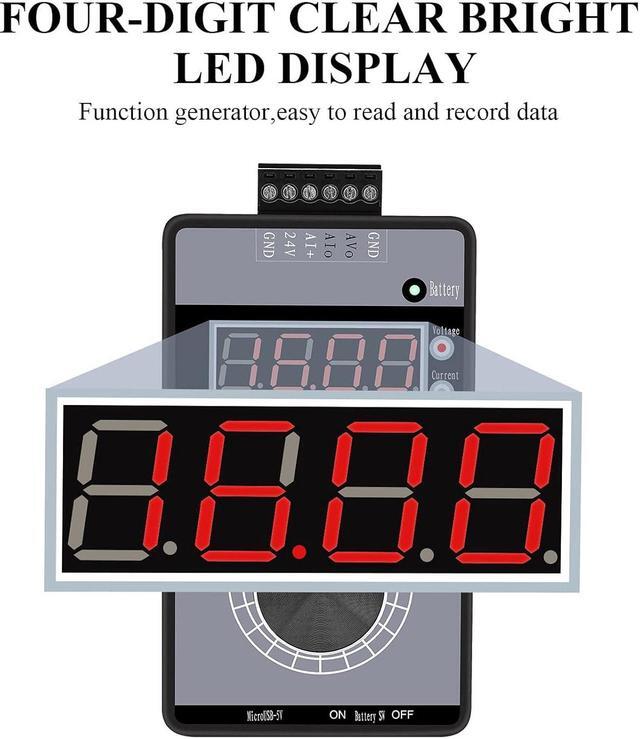 Alt view image 3 of 7 - DC 0-10V 0/4-20mA Current Voltage Signal Generator, Built-in Battery Power Supply Interface Analog Simulator, Adjustable 4-Digit Display, for PLC, Panel Debugging, Device Testing