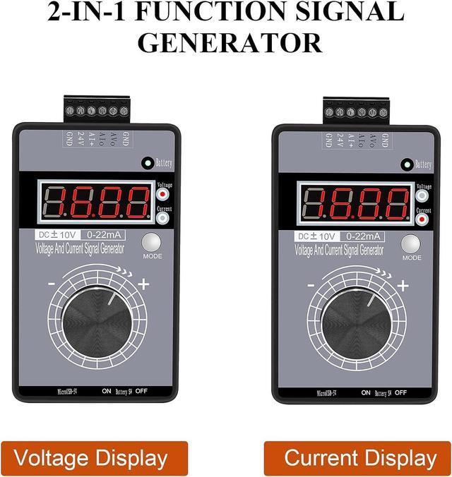 Alt view image 2 of 7 - DC 0-10V 0/4-20mA Current Voltage Signal Generator, Built-in Battery Power Supply Interface Analog Simulator, Adjustable 4-Digit Display, for PLC, Panel Debugging, Device Testing