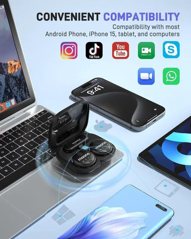 Alt view image 6 of 7 - MAONO Wireless Lavalier Microphone for iPhone 15 & Android, USB C Wireless Lapel Mic with Noise Reduction, Real-time Monitor, Mic Gain, for TikTok, Youtube, Vlogging, Live Streaming & Interview