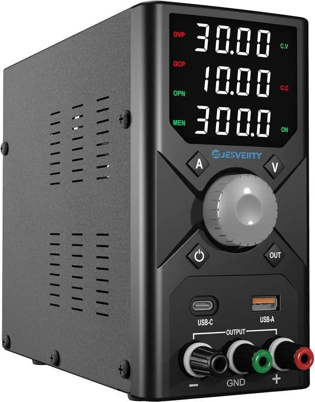 Main image of DC Power Supply Variable, 0-30V 0-10A Adjustable Switching DC Regulated Bench Power Supply with USB & Type-C Quick-Charge, Encoder Knob, 4-Digit LED Display, Preset Memory - SPS-3010X
