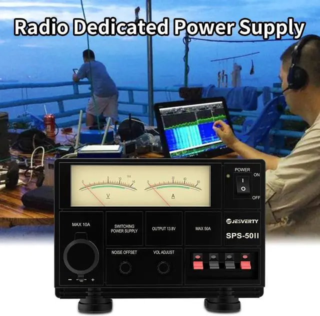 Alt view image 5 of 5 - Universal Compact Bench Power Supply- 50 Amp Regulated Home Lab Benchtop AC-to-DC Converter 13.8 Volt/9-15Volt, Cooling Fan, Screw Type Terminals - Jesverty SPS-50II
