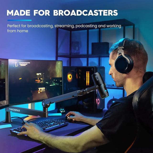 Alt view image 5 of 7 - Microphone Boom Arm, Low Profile Mic Stand with Cable Management,Desk Clamp, Versatile Mounting, All-Metal and Fully Adjustable Mic Arm for Streaming, Gaming, Home Office,Universal