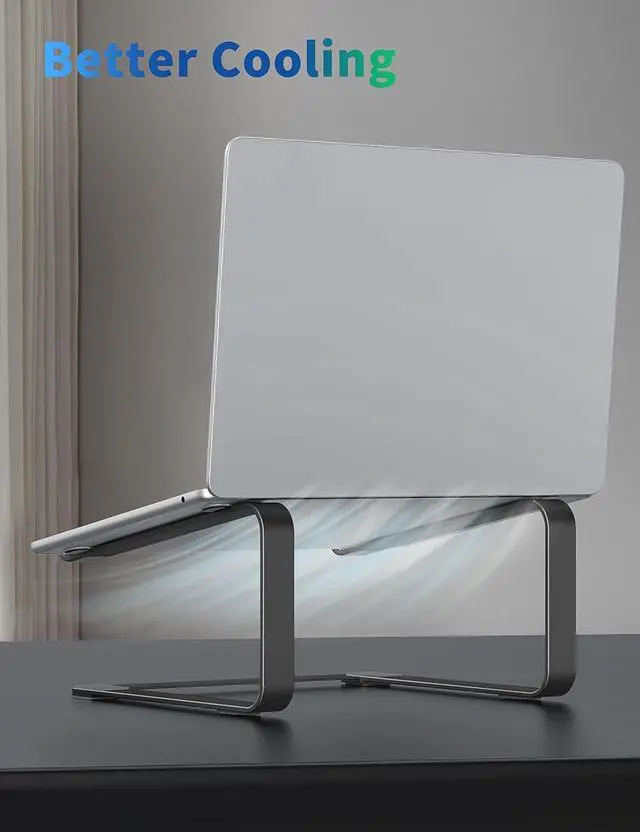 Alt view image 5 of 7 - Laptop Stand for Desk, Metal Computer Riser, Heavy Stable PC Holder, Ergonomic Laptops Elevator for 12 to 17.3 Inches Notebook Computer