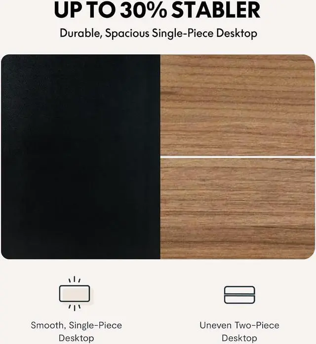 Alt view image 6 of 6 - Electric Standing Desk with Drawer, Solid One-Piece Adjustable Height Desk with Storage Shelf, Ergonomic Monitor Stand for Computer Laptop (Black Frame/Black Top, 55 inch)