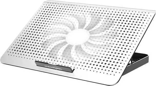 Main image of Aluminum Laptop Cooling Pad 2023 Upgrade, Laptop Cooler Stand with 7 Height Adjustable, Laptop Fan Cooling Pad for Laptop 12-15.6 Inch, Notebook Cooler Pad with Two USB Port (Silver)