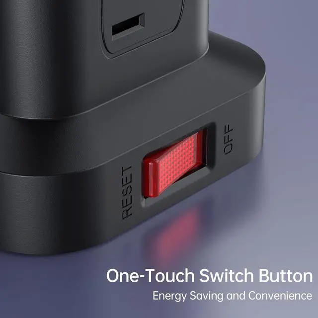 Alt view image 7 of 7 - Surge Protector Power Strip Tower,10FT Extension Cord with Multiple Outlets, 12 AC 4 USB (1 USB C),Mini Power Strip with USB Ports, Surge Protector Tower Overload Protection for Office, Desk