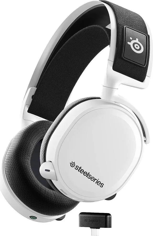 Main image of SteelSeries Arctis 7+ Wireless Gaming Headset  Lossless 2.4 GHz  30 Hour Battery Life  USB-C  7.1 Surround  For PC, PS5, PS4, Mac, Android and Switch - White