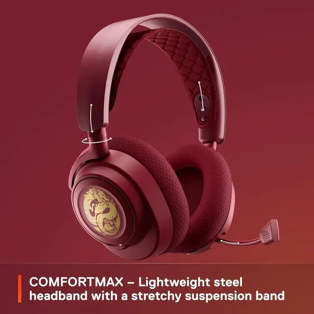 Alt view image 4 of 7 - SteelSeries Arctis Nova 7 Wireless Multi-Platform Gaming Headset  Dragon Edition  Two Speaker Plate Sets  Dual Wireless 2.4GHz & Bluetooth  38 HR Fast Charge Battery  PC, PS, Mac, Mobile, Switch