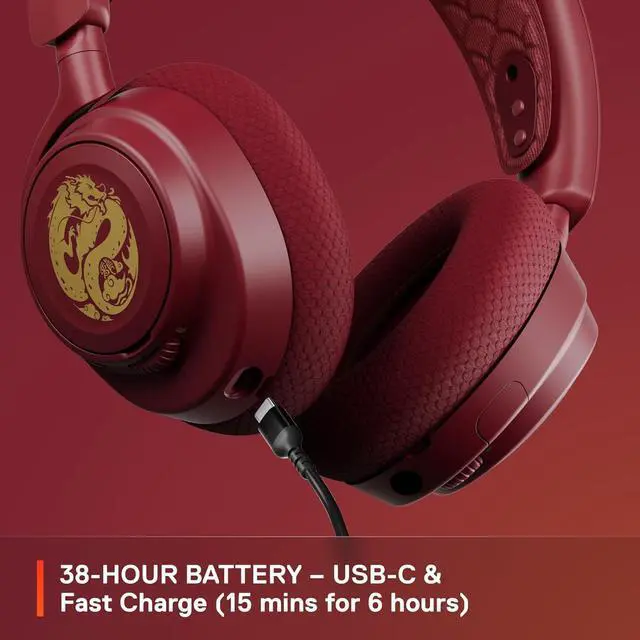 Alt view image 6 of 7 - SteelSeries Arctis Nova 7 Wireless Multi-Platform Gaming Headset  Dragon Edition  Two Speaker Plate Sets  Dual Wireless 2.4GHz & Bluetooth  38 HR Fast Charge Battery  PC, PS, Mac, Mobile, Switch