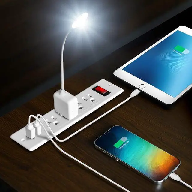 Alt view image 4 of 4 - Mountable Power Strip Recessed Power Strip with USB 4 Outlet 2 USB Multiple Protection Built in Conference Desk Counter Workbench for PC Home Electric Appliance ETL Listed White