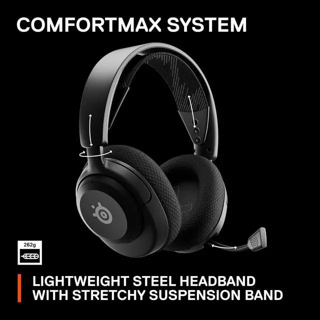 Alt view image 3 of 7 - SteelSeries New Arctis Nova 4 Wireless Multi-Platform Gaming Headset  360° Spatial Audio 2.4GHz High-Speed Wireless  36 Hr Battery  USB-C  ClearCast Gen 2 Mic  PC, Playstation, Switch, Meta