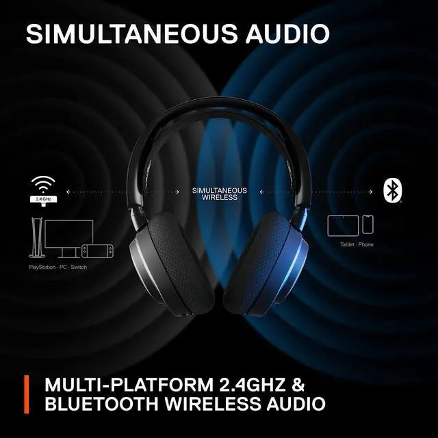 Alt view image 4 of 7 - SteelSeries Arctis Nova 7 Wireless Multi-Platform Gaming Headset  Neodymium Magnetic Drivers  2.4GHz + Mixable Bluetooth  38Hr USB-C Battery  ClearCast Gen2 AI Mic  PC, PS5, Switch, VR, Mobile
