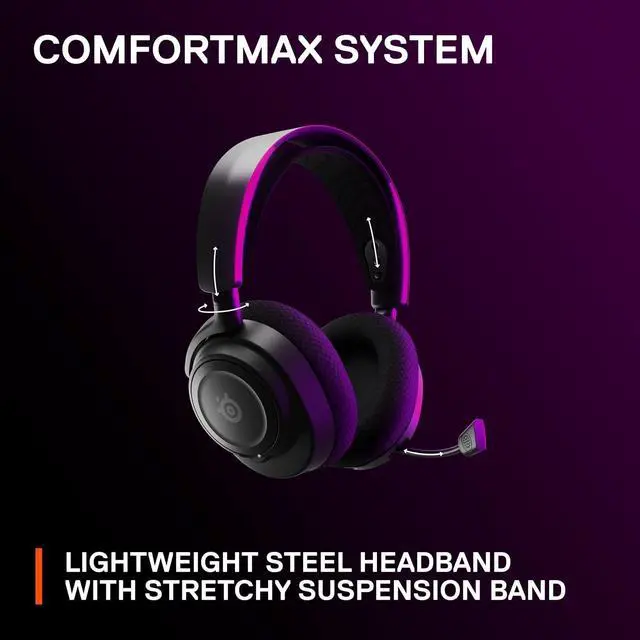 Alt view image 7 of 7 - SteelSeries Arctis Nova 7 Wireless Multi-Platform Gaming Headset  Neodymium Magnetic Drivers  2.4GHz + Mixable Bluetooth  38Hr USB-C Battery  ClearCast Gen2 AI Mic  PC, PS5, Switch, VR, Mobile