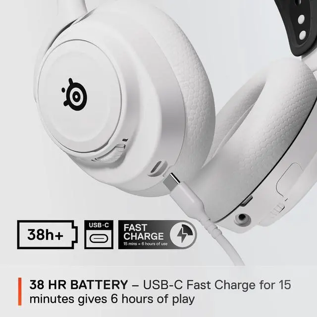 Alt view image 4 of 6 - SteelSeries Arctis Nova 7X Wireless Multi-Platform Gaming Headset  Neodymium Magnetic Drivers  2.4GHz+Bluetooth  38Hr USB-C Battery  AI Mic  Xbox Series X|S, PC, PS5, Switch, VR, Mobile - White