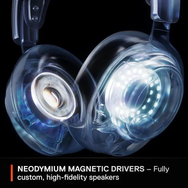 Alt view image 5 of 6 - SteelSeries Arctis Nova 7X Wireless Multi-Platform Gaming Headset  Neodymium Magnetic Drivers  2.4GHz+Bluetooth  38Hr USB-C Battery  AI Mic  Xbox Series X|S, PC, PS5, Switch, VR, Mobile - White