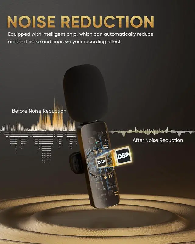 Alt view image 5 of 7 - Wireless Lavalier Microphone Compatible with iPhone/iPad/Android Phone/Laptop, IUMAKEVP Plug-Play Lapel Clip-On Mic with Noise Reduction for Video Recording/Live Steam/Interview/TikTok/YouTube(2 Mics)