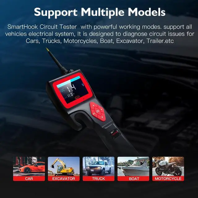 Alt view image 7 of 7 - P200 Power Circuit Probe Kit, Automotive Circuit Tester 2024 Newest Online Update, 9~30V with Multimeter/Relay Test/Fuel Injector Tester/Activating Component/Oscilloscope Mode