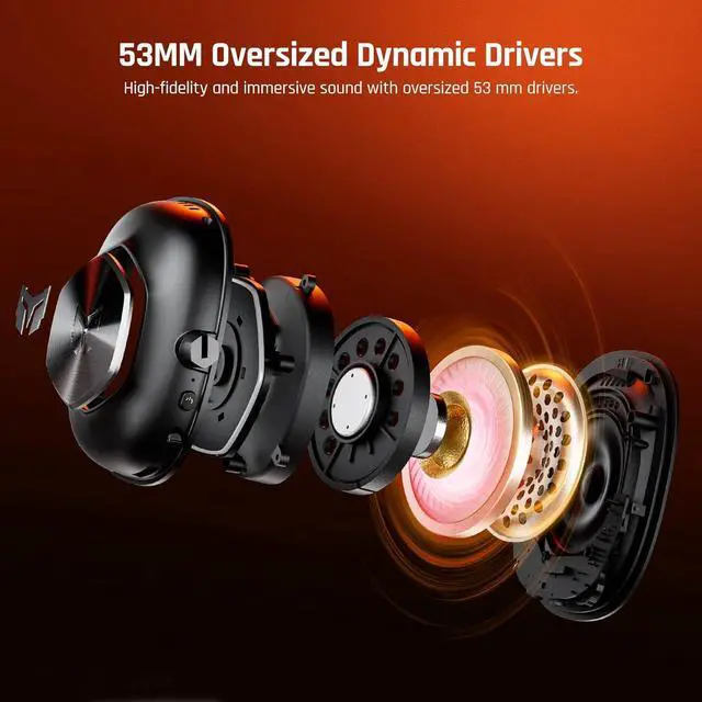 Alt view image 4 of 7 - BIGBIG WON 2.4GHz Wireless Gaming Headset for PC, PS5, PS4, Switch, Bluetooth 5.3 Gaming Headphones with Noise Canceling Microphone & 35 Hr Battery, 3.5mm Wired Mode for Xbox Series X|S, Xbox One