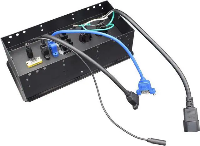 Alt view image 3 of 5 - Table Power Multimedia Connectivity Box for Conference Study Room with 2 Outlet, RJ45, USB3.0, HDMI, VGA, 3.5mm Audio