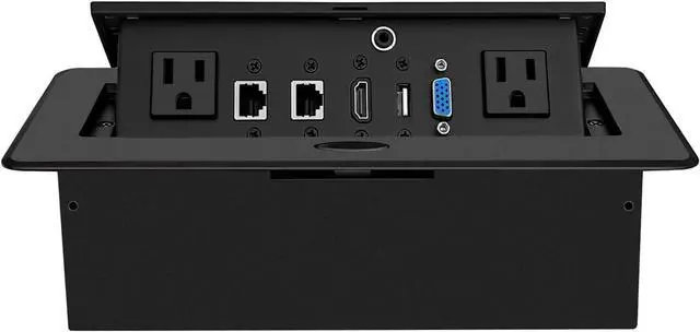 Main image of Table Pop up Power Date Center Connection Box with Outlet Network HDMI for Conference desk