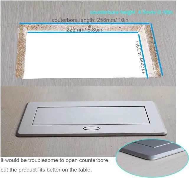 Alt view image 5 of 5 - Table Pop up Power Date Center Connection Box with Outlet Network HDMI for Conference desk