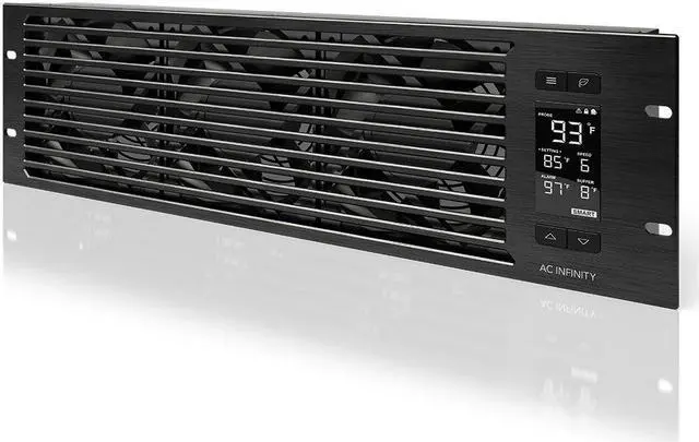 Main image of AC Infinity CLOUDPLATE T9, Rack Mount Fan Panel 3U, Exhaust Airflow, for Cooling AV, Home Theater, Network 19 Racks