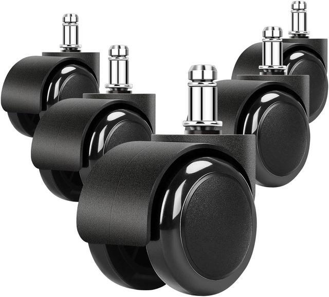 Main image of 2" Office Chair Wheels Heavy Duty Replacement, Mute Rubber Rotating Desk Chair Caster Wheels, Computer Desk Chair Wheel Safe Mute Rotating Rubber Wheels for Wood Floors and Carpet, Universal Standard