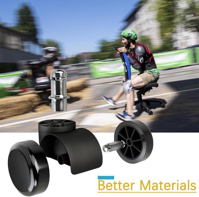 Alt view image 4 of 7 - 2" Office Chair Wheels Heavy Duty Replacement, Mute Rubber Rotating Desk Chair Caster Wheels, Computer Desk Chair Wheel Safe Mute Rotating Rubber Wheels for Wood Floors and Carpet, Universal Standard