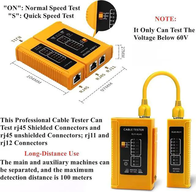 Alt view image 5 of 7 - rj45 Crimp Tool Kit, Pass Through Cat7 Cat6A Cat6 Cat5e Cat5 rj45 Crimping Tool with 10PCS Cat7 Shielded Connectors 10PCS Covers 20PCS Cat6 Pass Through Connectors 20PCS Covers Network Tester