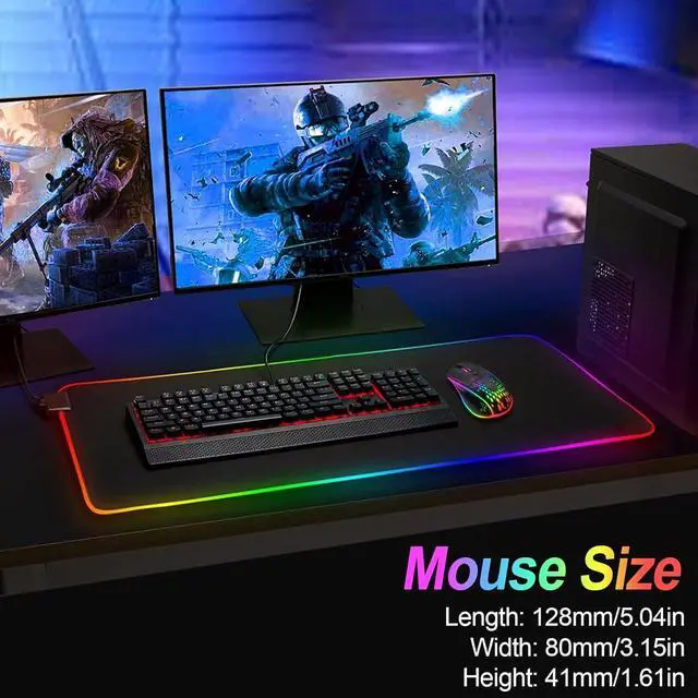 Alt view image 7 of 7 - Wireless Gaming Mouse, C30 Silent Click Wireless Rechargeable Gaming Mouse with Double-Click Key and Colorful LED Lights, 3 Level Adjustable DPI, 400mah Lithium Battery for Gaming and Working