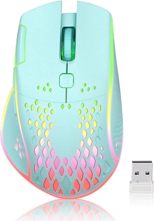 Main image of Wireless Gaming Mouse, C30 Silent Click Wireless Rechargeable Gaming Mouse with Double-Click Key and Colorful LED Lights, 3 Level Adjustable DPI, 400mah Lithium Battery for Gaming and Working Blue