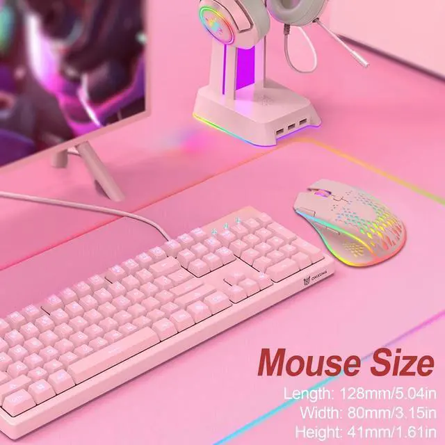 Alt view image 7 of 7 - Wireless Gaming Mouse, C30 Silent Click Wireless Rechargeable Gaming Mouse with Double-Click Key and Colorful LED Lights, 3 Level Adjustable DPI, 400mah Lithium Battery for Gaming and Working Pink