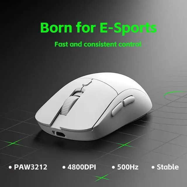 Alt view image 3 of 6 - Wireless Gaming Mouse, 3 Modes 4800 DPI Bluetooth/2.4G/Wired Mouse with Type-C Rchargeable Nano Receiver 6 DPI Levels, 6 Macro Buttons, RGB LED Backlit & Pro Software/Drive for PC/Mac/Laptop Blue