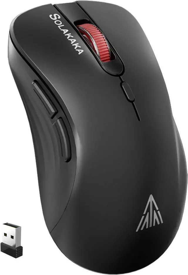 Main image of SM66 Black Silent Dual Mode Bluetooth/2.4GHz Wireless Mouse, Adjustable 4200 DPI,Rechargeable Wireless Computer Mouse for PC Mac Laptop, Desktop