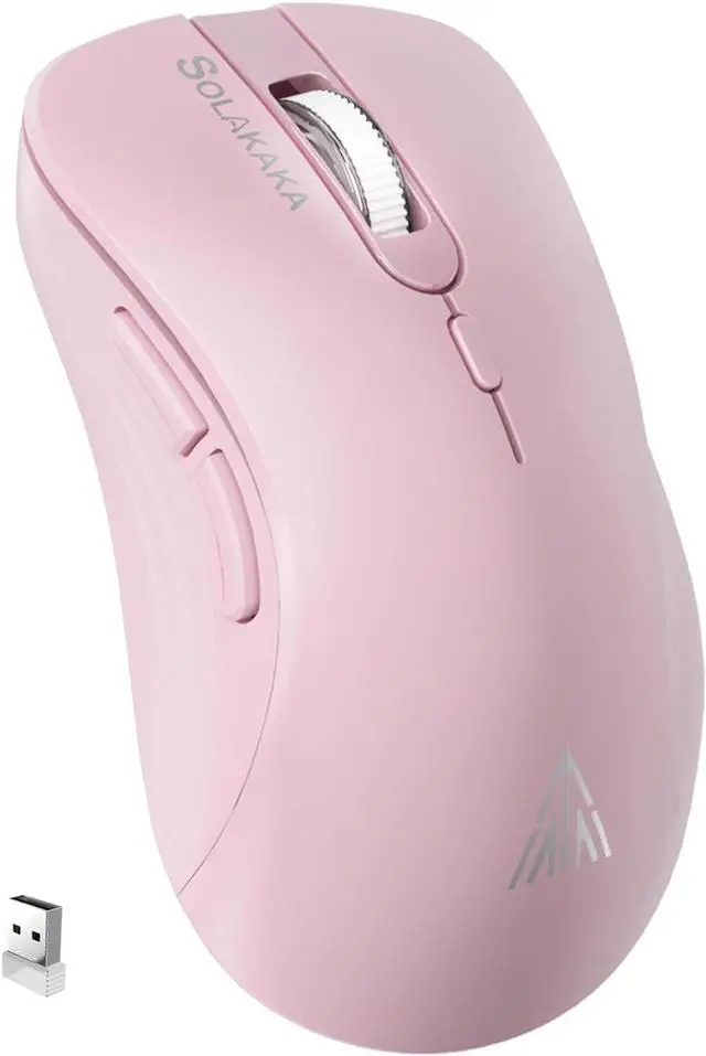Main image of SM66 Black Silent Dual Mode Bluetooth/2.4GHz Wireless Mouse, Adjustable 4200 DPI,Rechargeable Wireless Computer Mouse for PC Mac Laptop, Desktop Pink