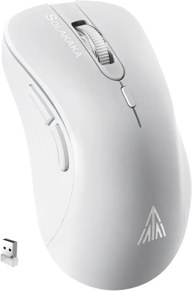 Main image of SM66 Black Silent Dual Mode Bluetooth/2.4GHz Wireless Mouse, Adjustable 4200 DPI,Rechargeable Wireless Computer Mouse for PC Mac Laptop, Desktop White