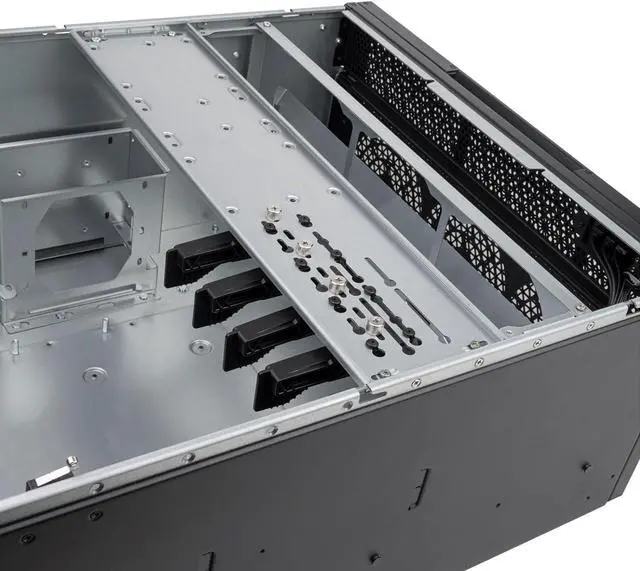 Alt view image 6 of 7 - SilverStone Technology RM52 5U Rackmount Server Chassis with Dual 360mm Liquid Cooling Capability