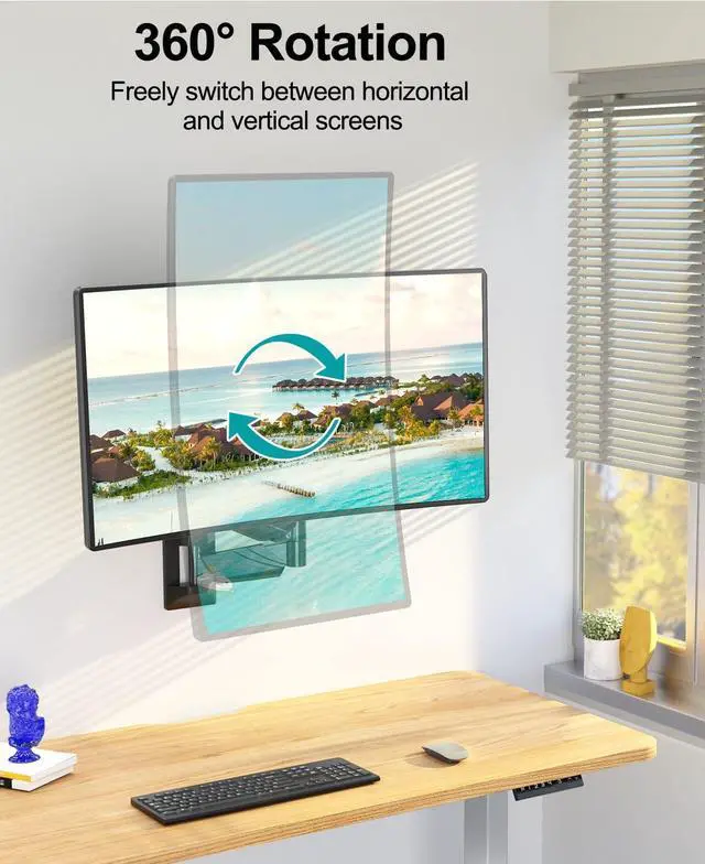 Alt view image 4 of 7 - Monitor Wall Mount for Max 32 Inch Computer Screen, Premium Heavy Duty Single Monitor Arm, Full Motion Wall Monitor Mount with VESA Extension Kit, Max VESA 200x200mm