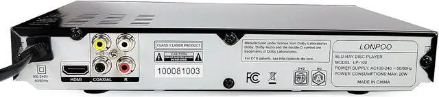Alt view image 5 of 6 - HD Blu-Ray Disc Player for TV with HDMI and AV Cables, 1080P, Built-in PAL NTSC, Coaxial Output, USB Input